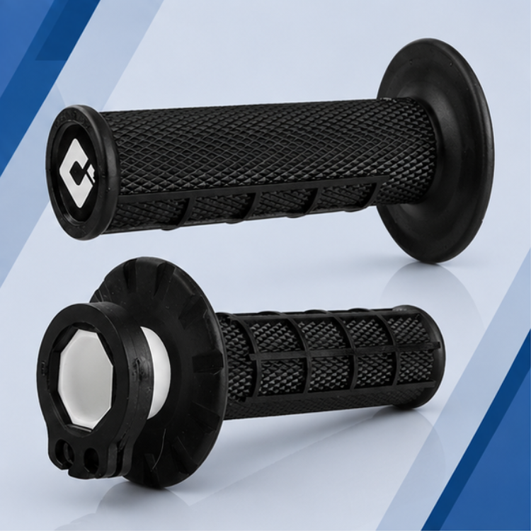 ODI Half Waffle Lock-On Grips Black (2-Stroke & 4-Stroke)